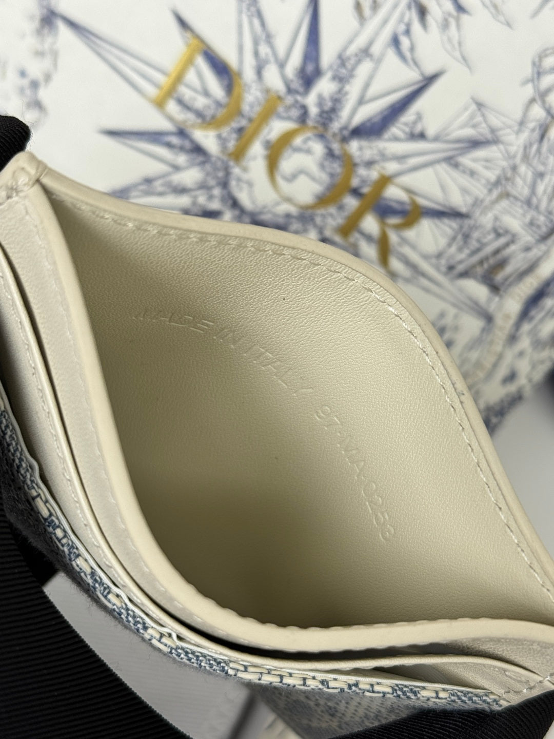 DIOR 25S 30 MONTAIGNE CARD HOLDER 10 IN IVORY OBLIQUE JACQUARD CANVAS