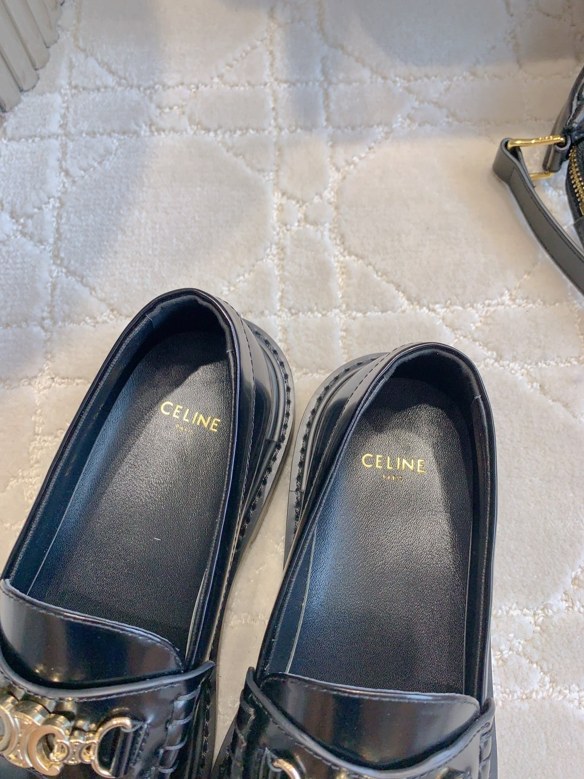 CHANEL 25S ARC DE TRIOMPHE LOAFERS IN BLACK SHINY CALFSKIN GOLD HARDWARE