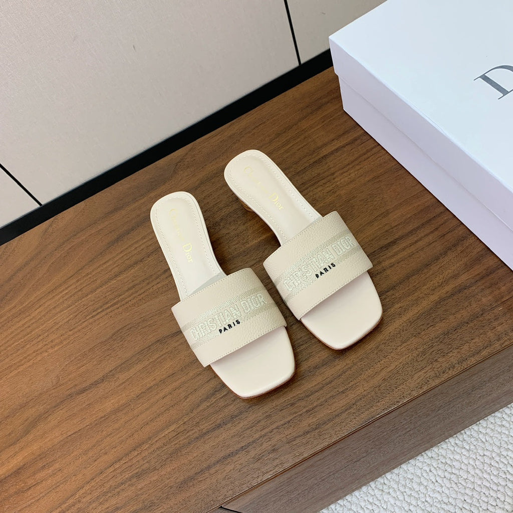 DIOR 25S HIGH-HEEL SANDALS 40 MM IN CREAM WHITE CALFSKIN