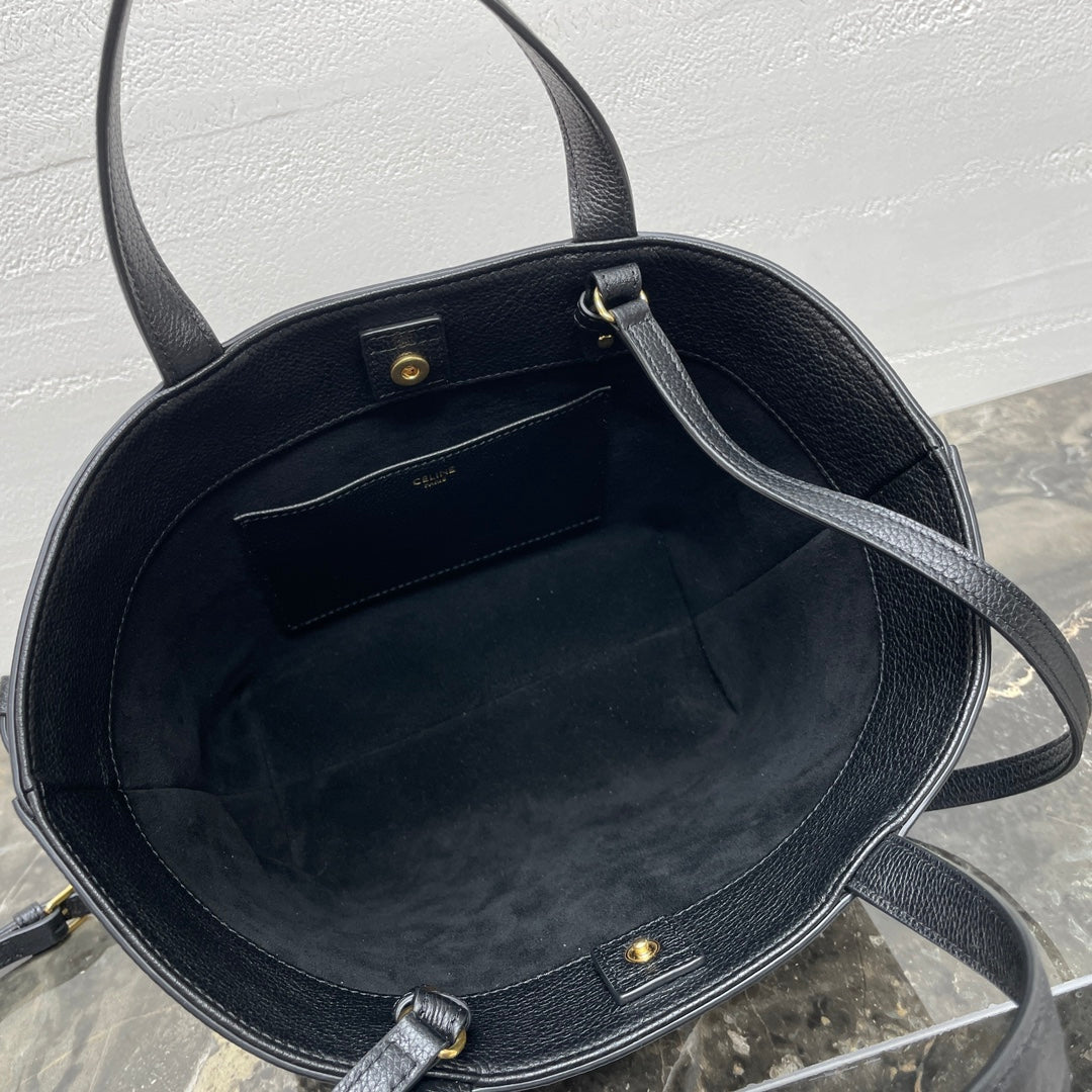 CELINE MINI CABAS ANA脧S CUIR TRIOMPHE 21 IN BLACK GRAINED CALFSKIN