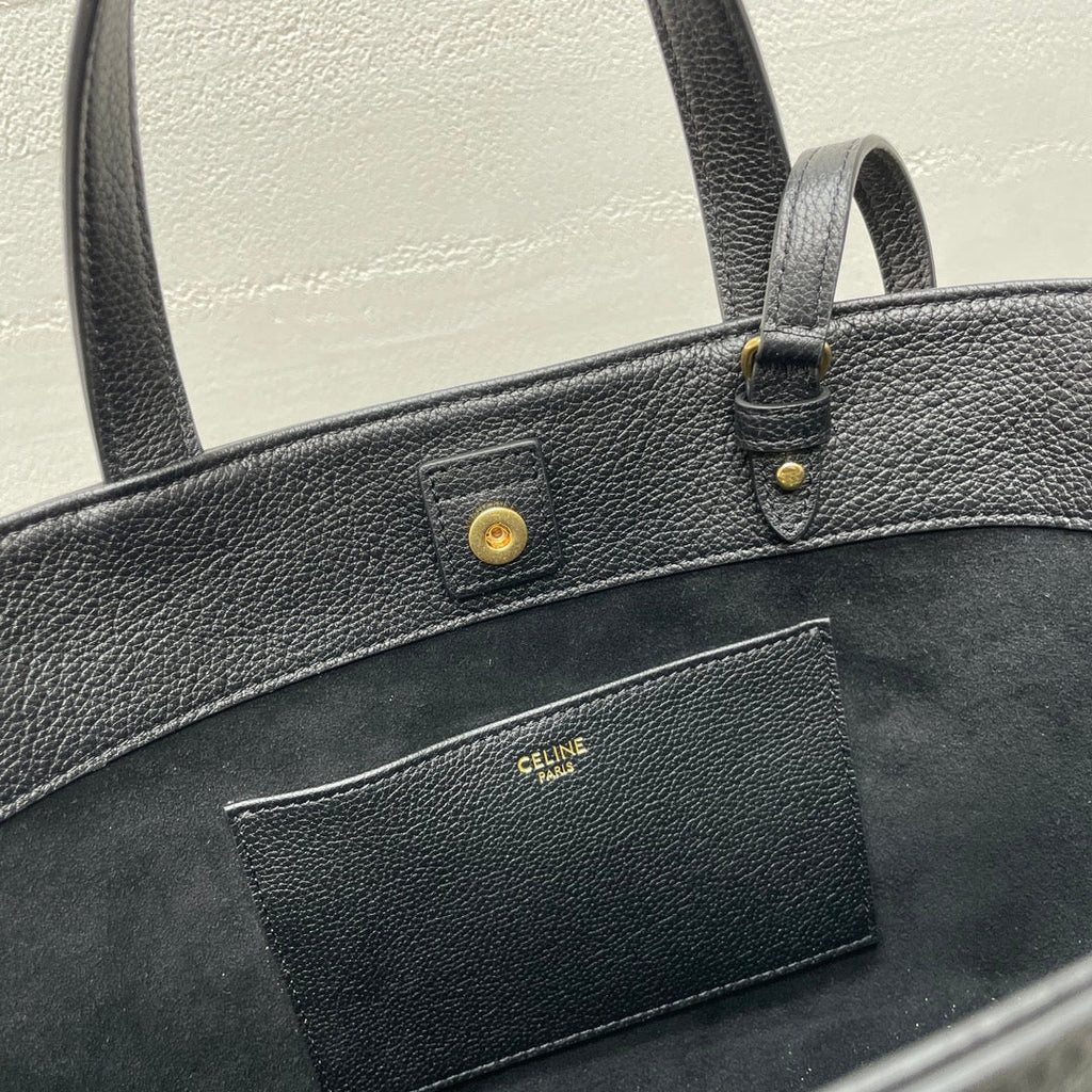 CELINE MINI CABAS ANA脧S CUIR TRIOMPHE 21 IN BLACK GRAINED CALFSKIN