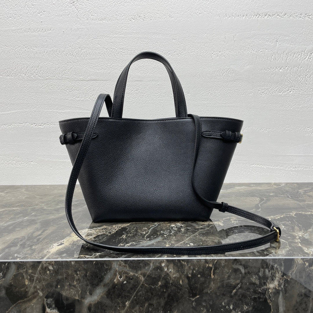 CELINE MINI CABAS ANA脧S CUIR TRIOMPHE 21 IN BLACK GRAINED CALFSKIN