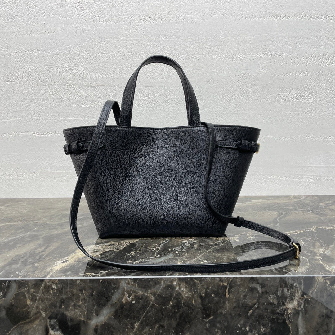 CELINE MINI CABAS ANA脧S CUIR TRIOMPHE 21 IN BLACK GRAINED CALFSKIN