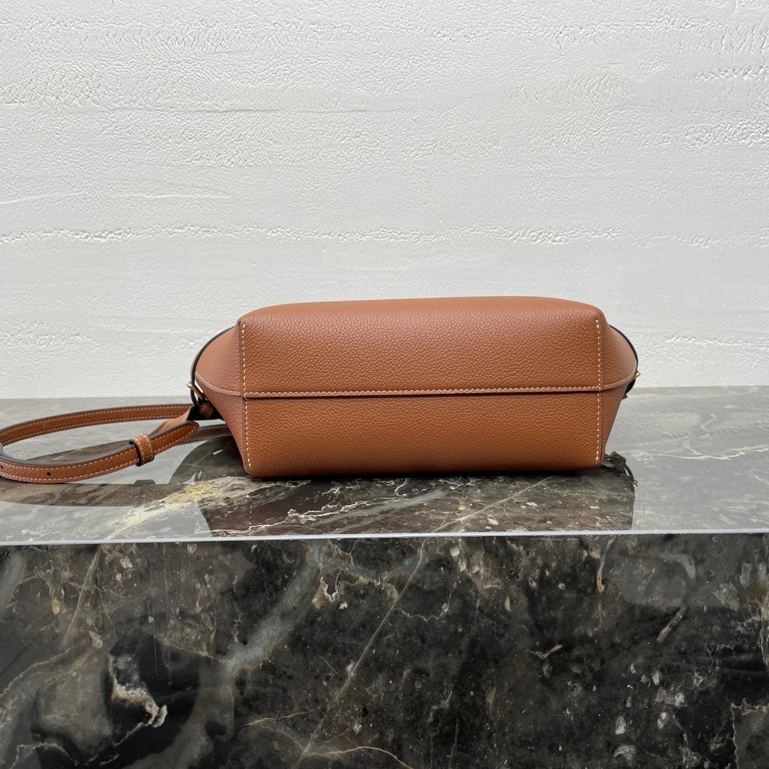 CELINE MINI CABAS ANA脧S CUIR TRIOMPHE 21 IN BRONZE ORANGE GRAINED CALFSKIN