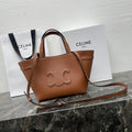CELINE MINI CABAS ANA脧S CUIR TRIOMPHE 21 IN BRONZE ORANGE GRAINED CALFSKIN