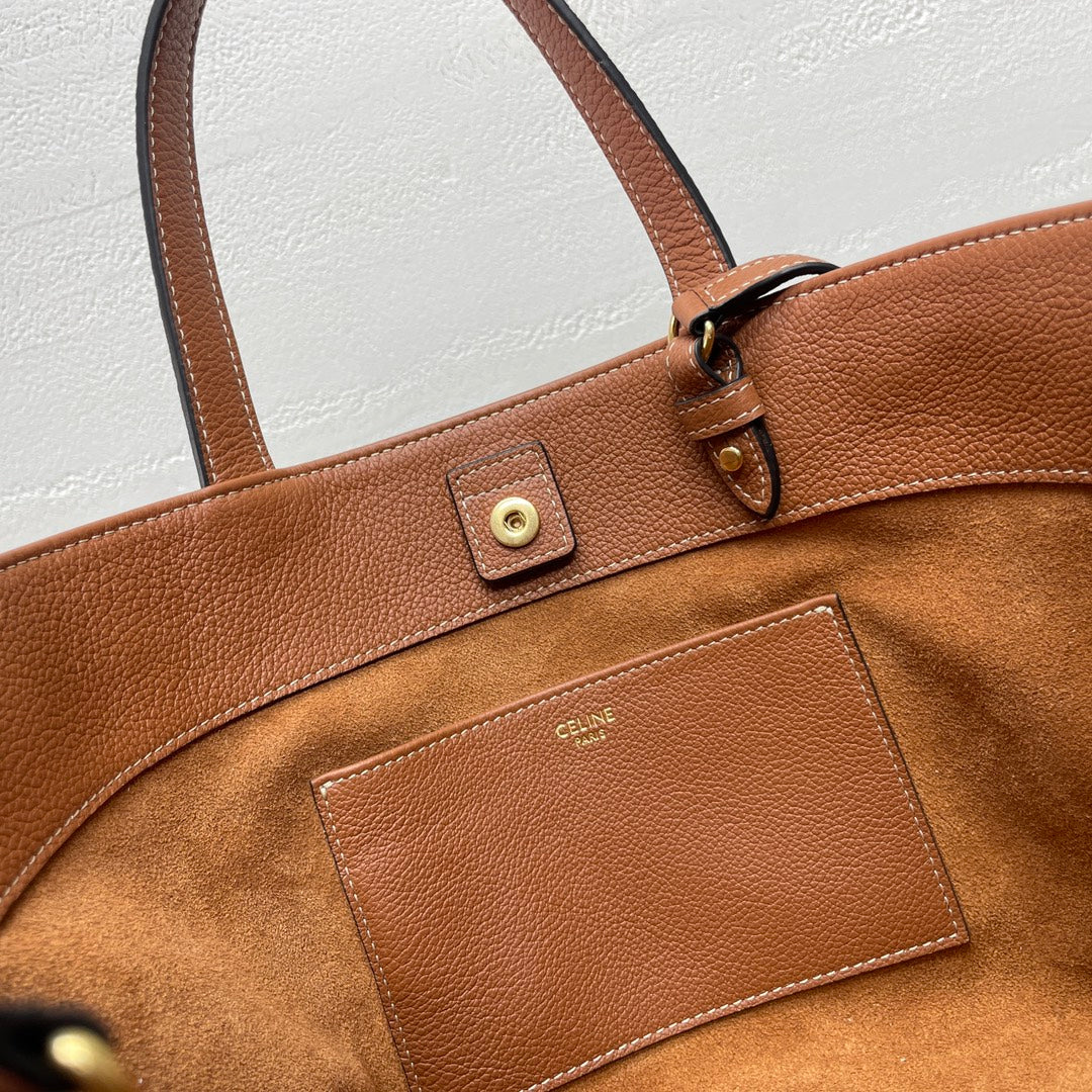 CELINE MINI CABAS ANA脧S CUIR TRIOMPHE 21 IN BRONZE ORANGE GRAINED CALFSKIN