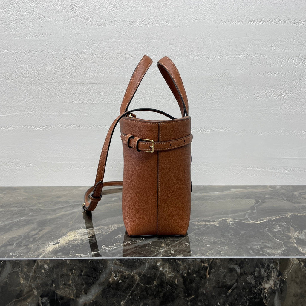 CELINE MINI CABAS ANA脧S CUIR TRIOMPHE 21 IN BRONZE ORANGE GRAINED CALFSKIN