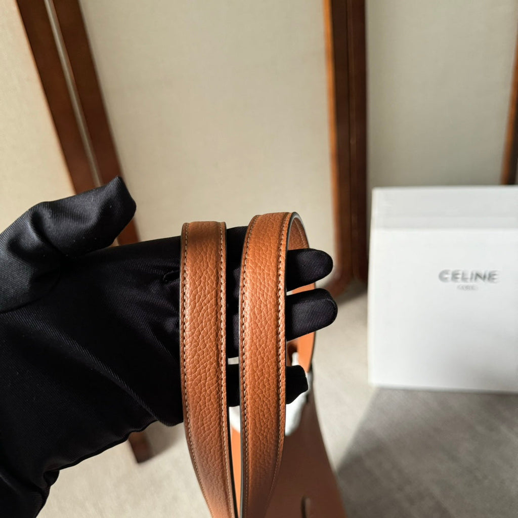 CELINE MEDIUM CABAS ANA脧S CUIR TRIOMPHE 54 IN BRONZE BROWN GRAINED CALFSKIN
